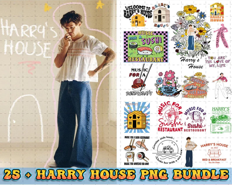 25 + Harry House Png Designs, Harry’s House You Are Home, Harry Style Design, Png Bundle, Digital Download, Harry's House Album