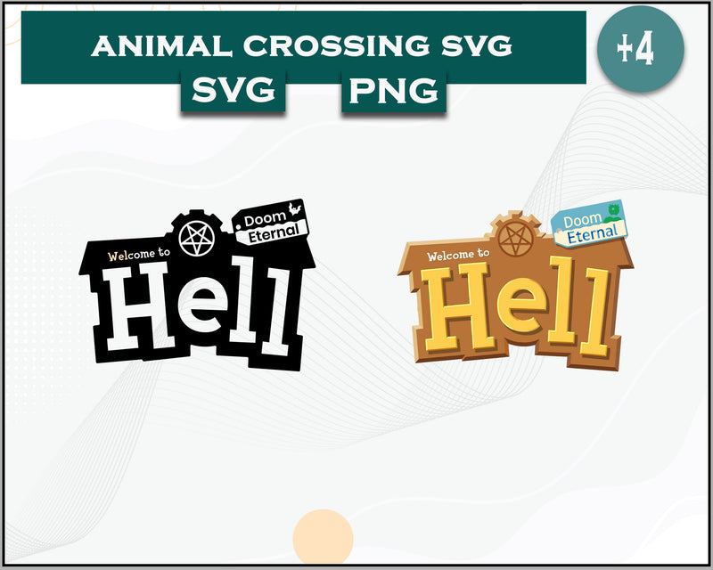 Hell logo Svg , Animal Crossing Svg Bundle, Animal Crossing Svg, Cartoon svg, png digital file