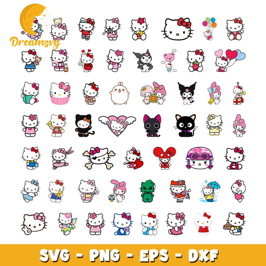 Hello kitty cute design bundle svg, sanrio hello kitty watch svg