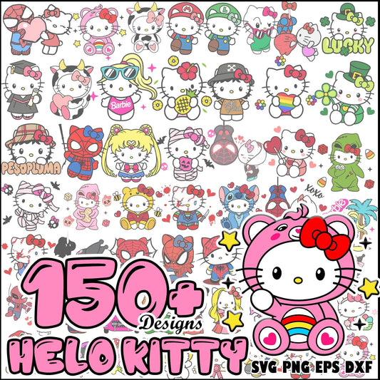 Hello Kitty Clipart Bundle, Hello Kitty PNG, Hello Kitty SVG files for Cricut