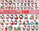 160+ Hello Kitty Christmas Bundle, Hello kitty Christmas SVG, PNG, EPS, DXF, Kawaii Xmas bundle, CRM07112202