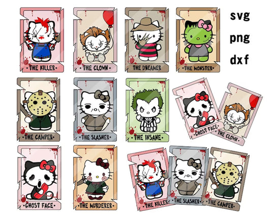 Hello Kitty Halloween  Bundle svg, Kawaii kitty halloween svg