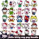 Hello Kitty Cartoon SVG Bundle, Hello Kitty Clipart, Hello Kitty SVG Cut Files, Silhouette Vector Cut Files
