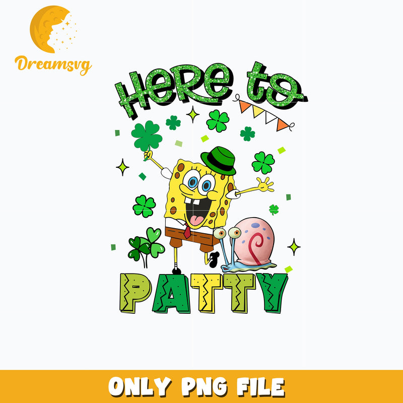 SpongeBob here to party patrick's day Png