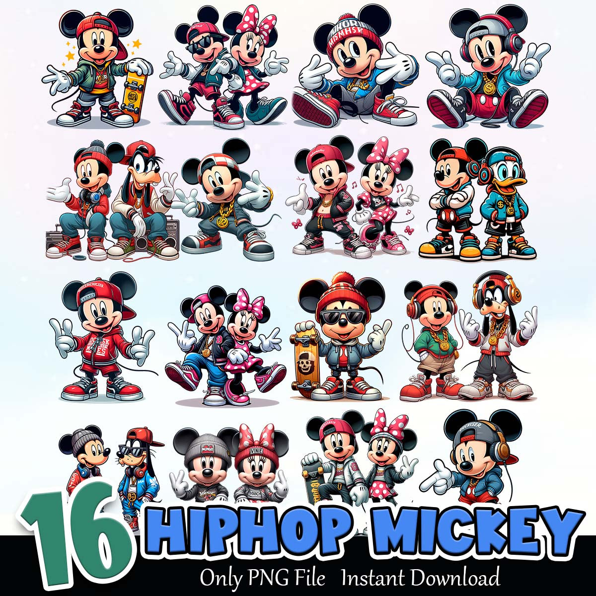 Hiphop Mickey Bundle PNG Instant Download