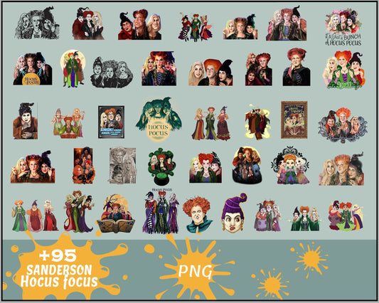 120+ Mega Hocus Pocus Png Bundle, Trick Or Treat PNG, Digital bundle download.