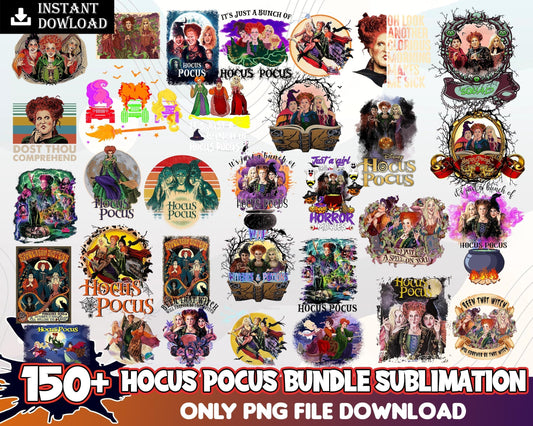 150+ Hocus Pocus Png Bundle, Sanderson sisters png files, Hocus png files, Digital bundle download.