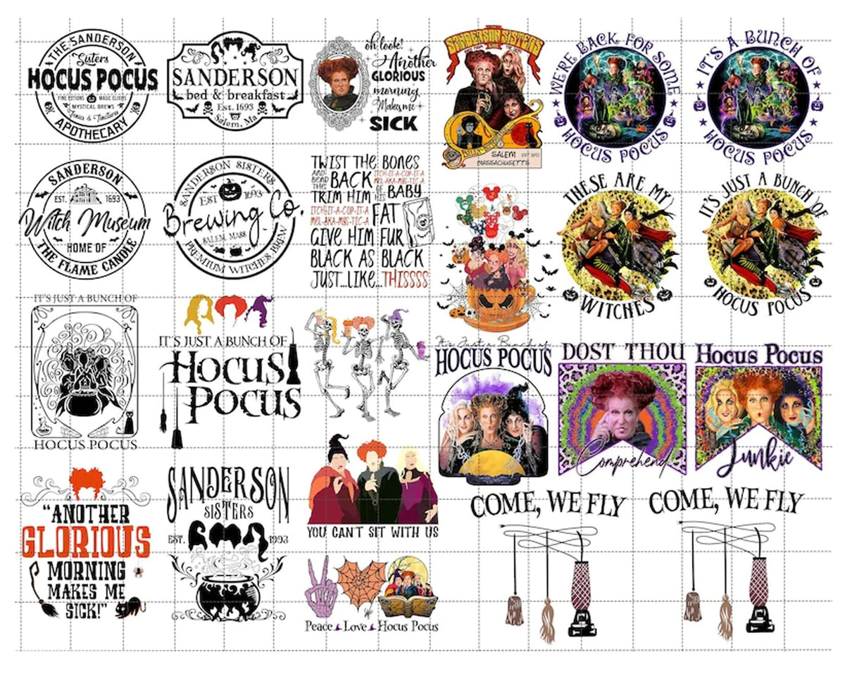 Hocus Pocu PNG Bundle, Halloween Png, Sandersonn Sisterss Png