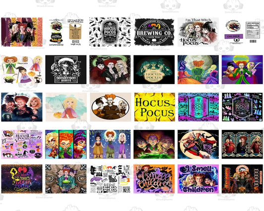 Hocus Pocus 20oz Tumbler Wrap Bundle, Houcs Pocus Sublimation Designs