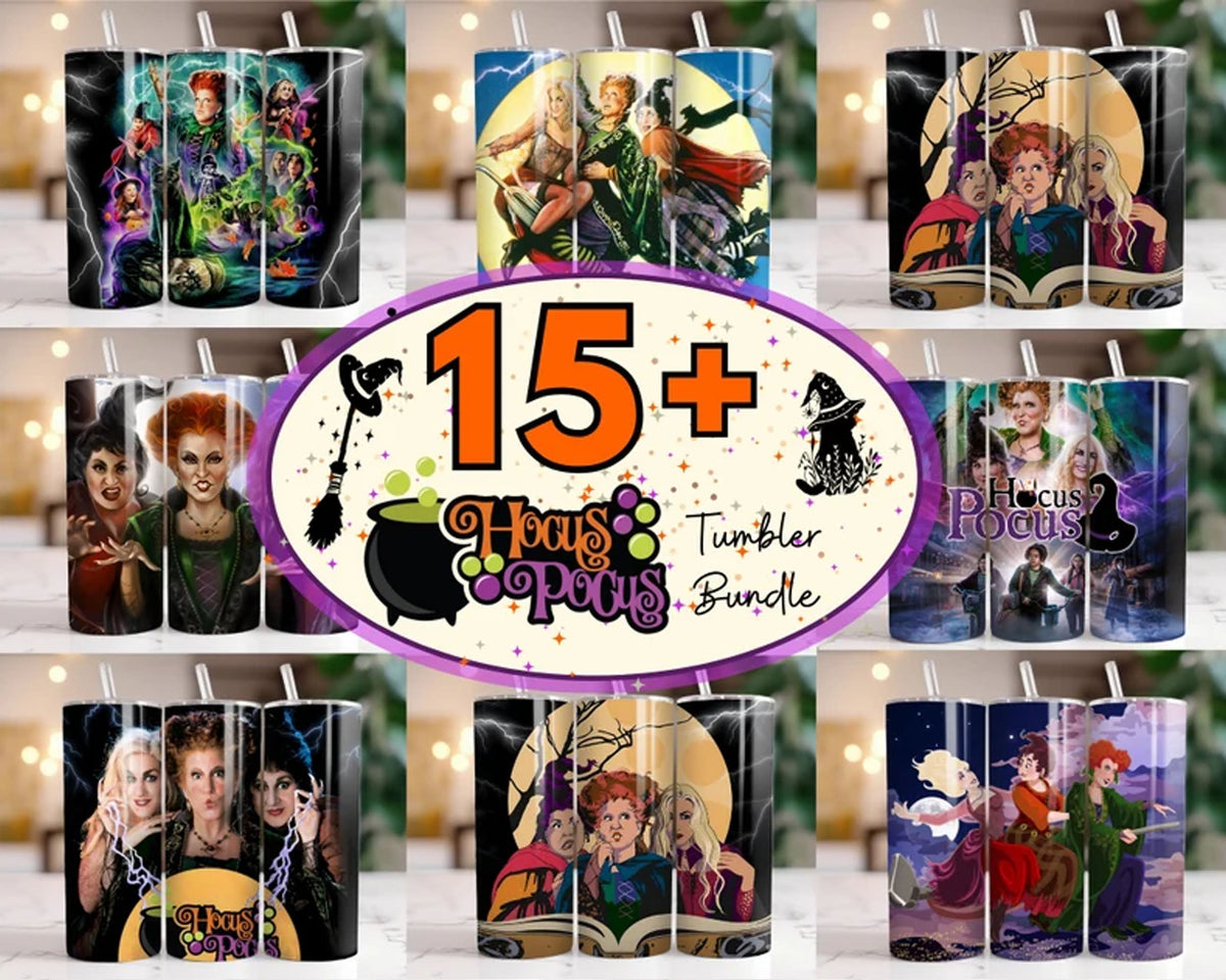 Hocus Pocus Tumbler Wrap Bundle, Houcs Pocus Sublimation Designs
