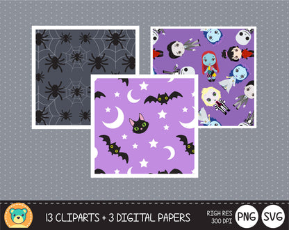 Horror Movies clipart set 2, Digital clip art for decoration, scrapbooking, Halloween cliparts , instant download