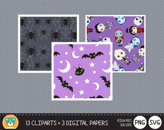 Horror Movies clipart set 2, Digital clip art for decoration, scrapbooking, Halloween cliparts , instant download