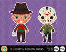 Horror Movies clipart set, Digital clip art for decoration, scrapbooking, Halloween cliparts , instant download