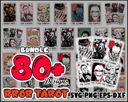 Bundle Halloween Characters Tarot Card svg - Instant download
