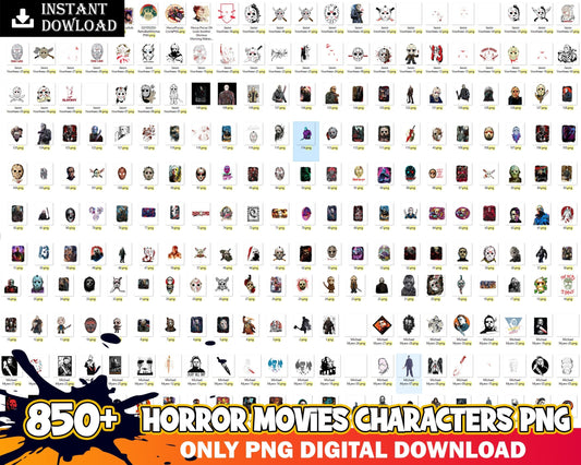 850+ Horror Movies Characters PNG Bundle, Bundle png, Digital download.