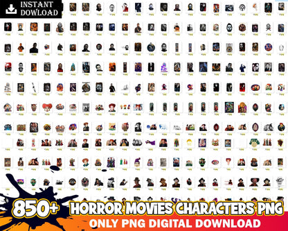 850+ Horror Movies Characters PNG Bundle, Bundle png, Digital download.
