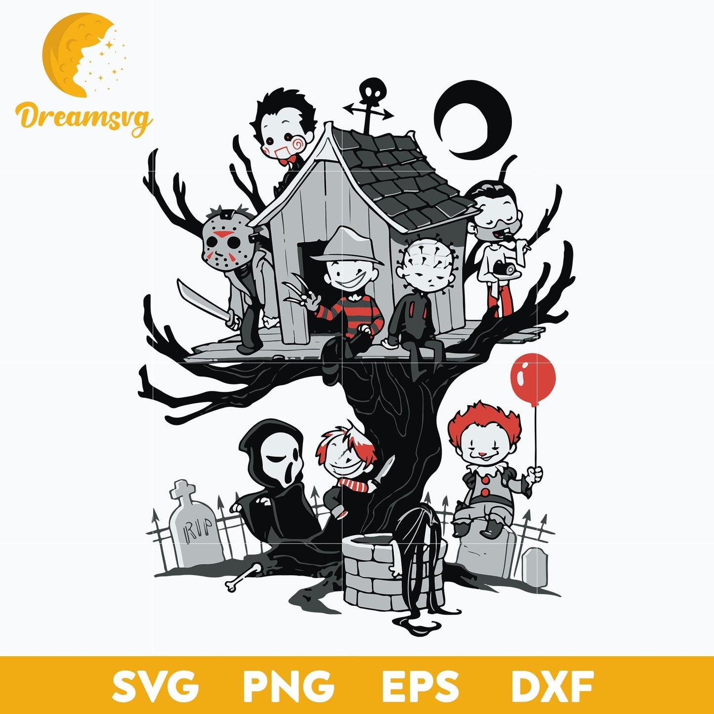Horror movies character svg, Halloween svg, png, dxf, eps digital file.