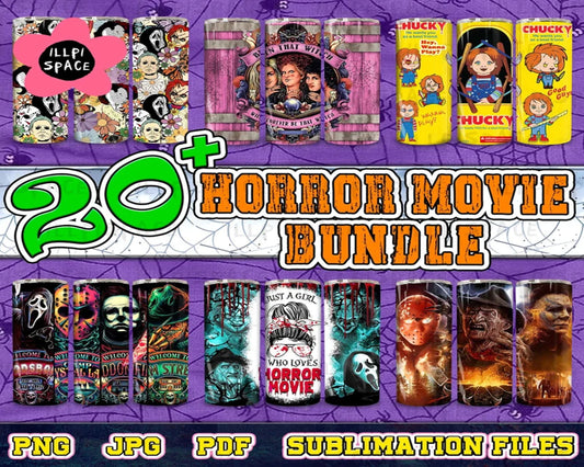 Horror Tumbler Design Bundle png, 20oz design tumbler, Instant download