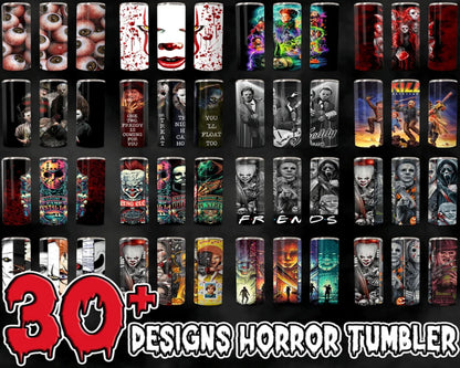 Horror Tumbler Wraps for 20 oz Sublimation Tumbler Bundle png