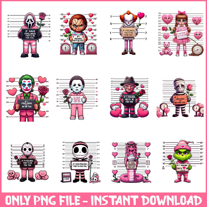 Horror movies valentine bundle png