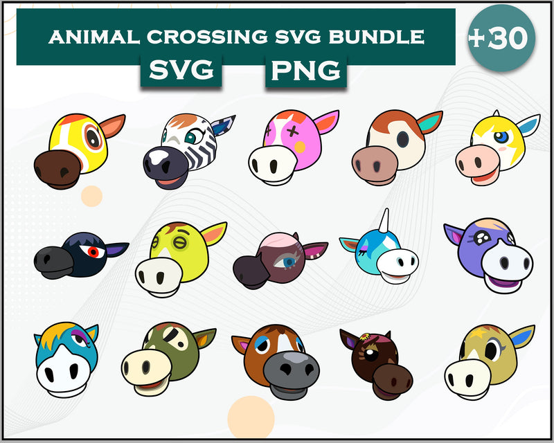 30+ Horse Svg Bundle, Animal Crossing Svg Bundle, Animal Crossing Svg, Cartoon svg, png digital file