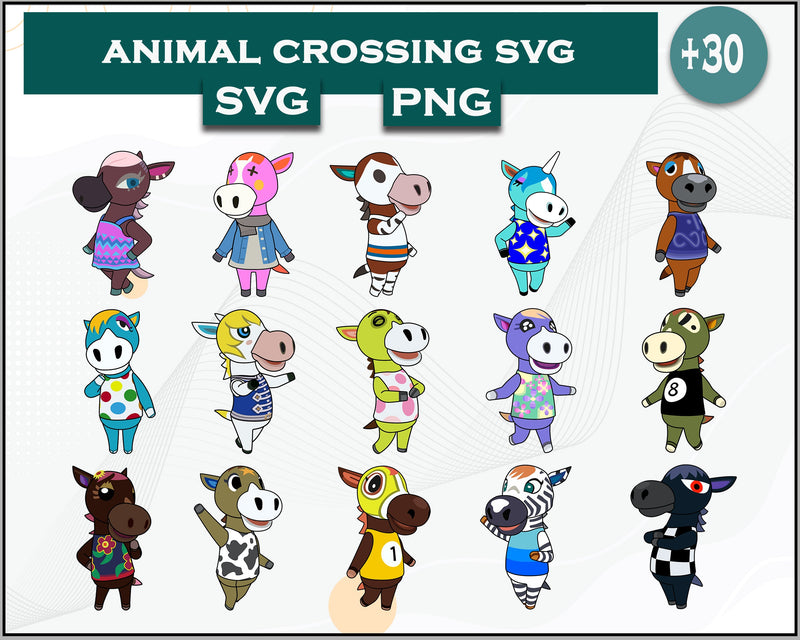 30+ Horse Svg Bundle, Animal Crossing Svg Bundle, Animal Crossing Svg, Cartoon svg, png digital file