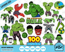 Hulk 100 cliparts bundle, Hulk SVG cut files for Cricut / Silhouette, The Incredible Hulk PNG