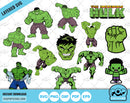 Hulk clipart set, Hulk SVG cut files for Cricut / Silhouette, The Incredible Hulk PNG