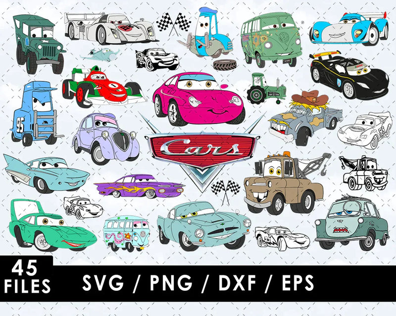 Disney Cars SVG Bundle, Disney Cars SVG, Disney Cars PNG, Disney Cars SVG Cricut