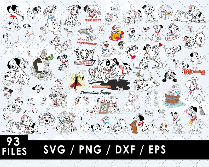 Dalmatians PNG & SVG Bundle (v2), 93 Files For Cricut & Silhouette