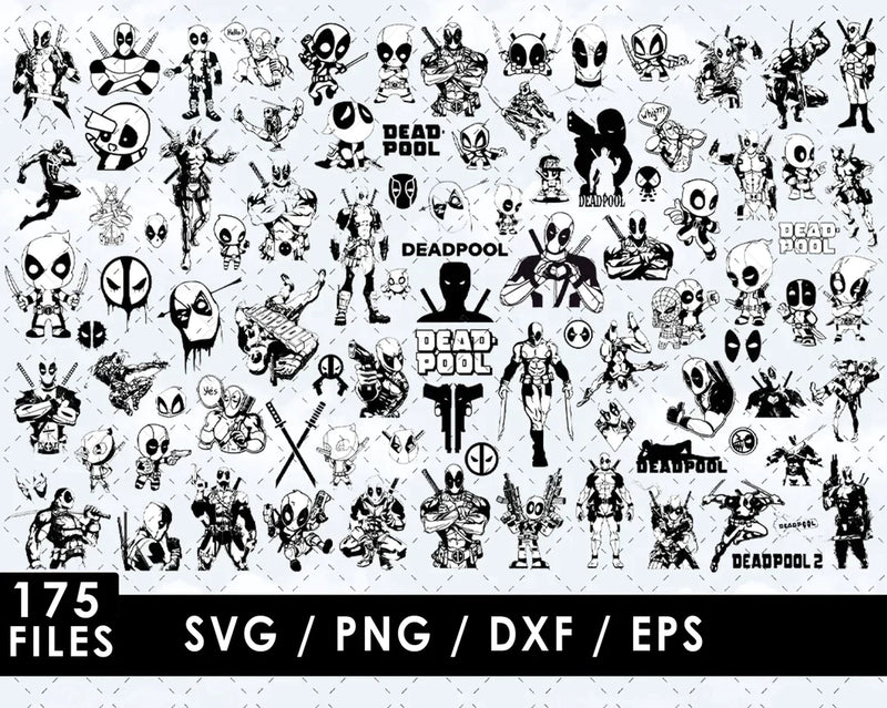 Deadpool PNG & SVG Bundle (v2), 175 Files For Cricut & Silhouette