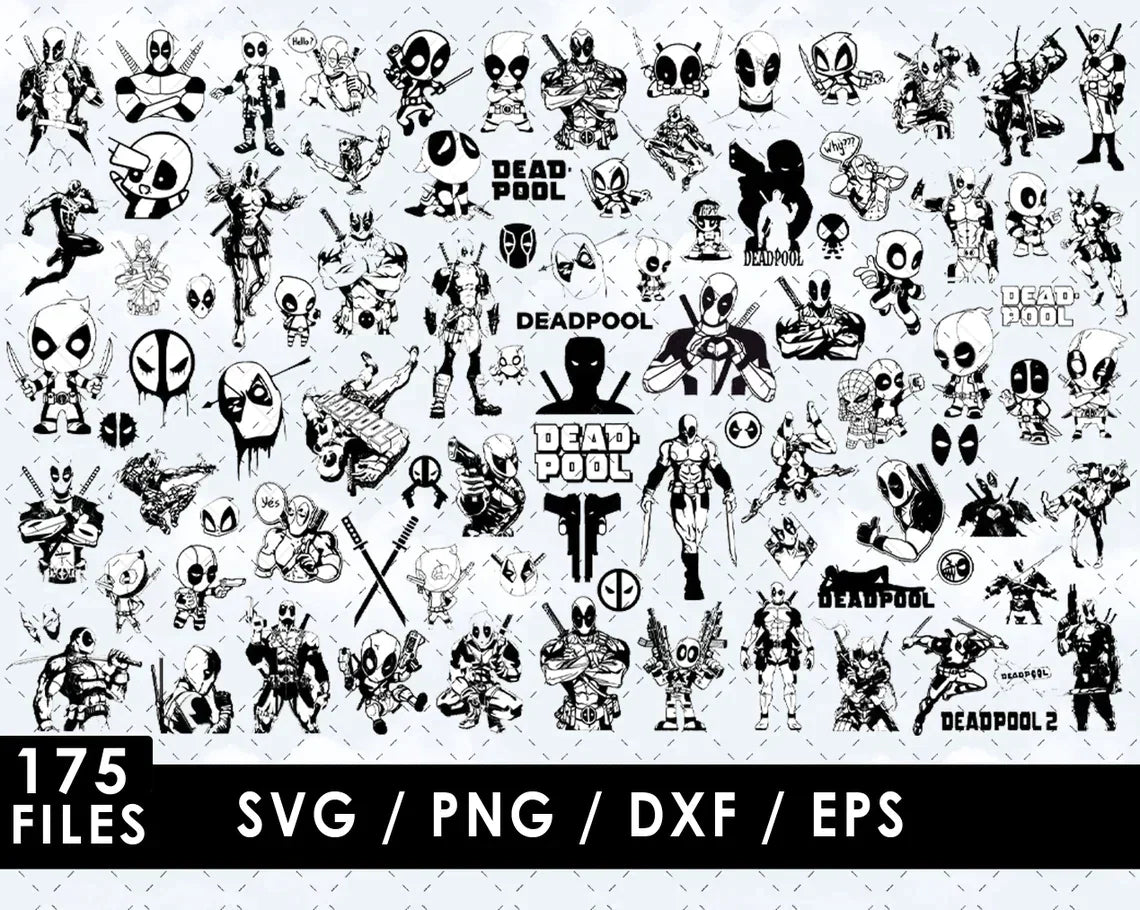 Deadpool Outline SVG, Deadpool Outline PNG, Deadpool Outline SVG Cricut