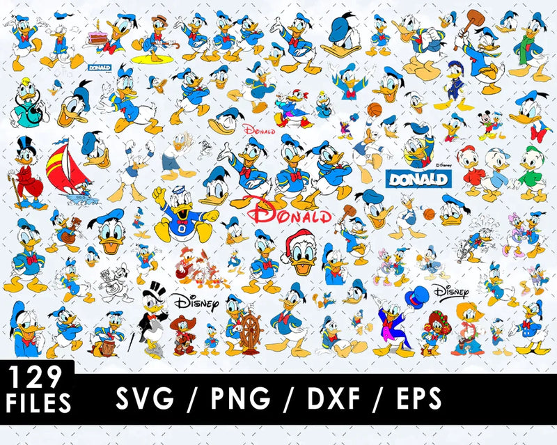 Donald Duck SVG, Donald Duck Clipart Set, Donald Duck SVG Cricut, Donald Duck PNG & SVG Cut Files