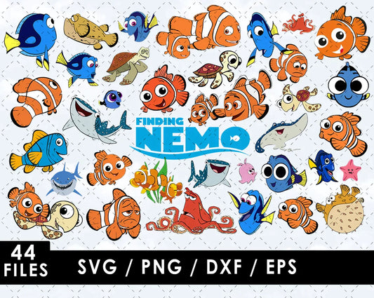 Finding Nemo PNG & SVG Bundle, 44 Files For Cricut & Silhouette
