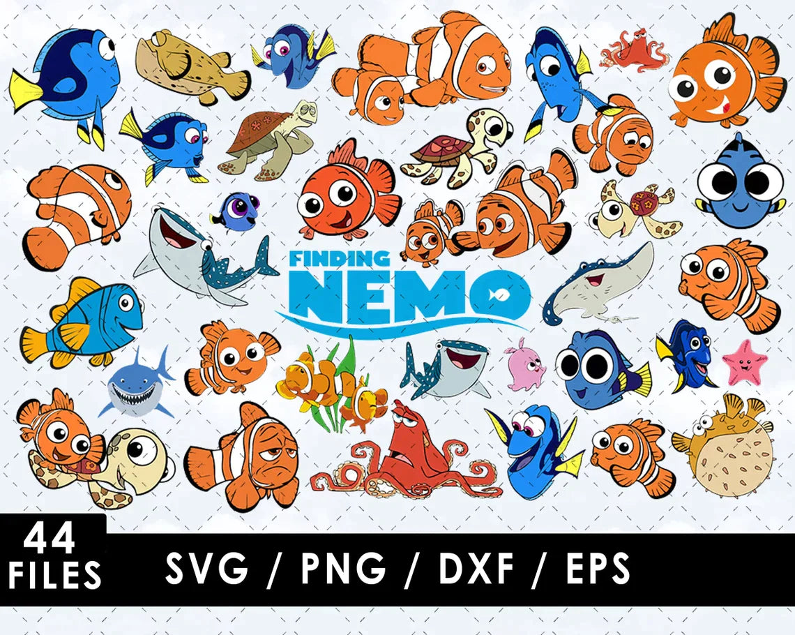 Finding Nemo Svg, Finding Nemo Clipart, Finding Nemo Png, SVG Cricut, Silhouette Vector Cut File