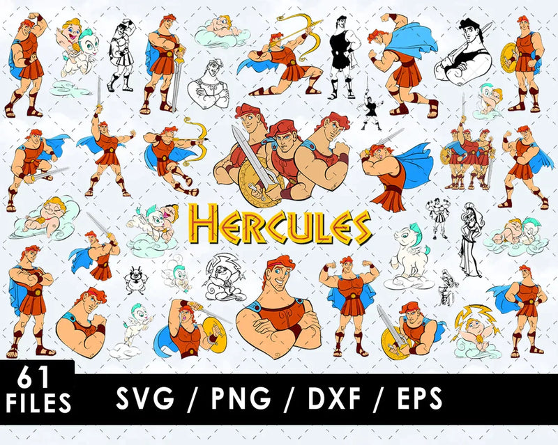 Hercules Svg Bundle, Hercules Cliparts, Hercules SVG for Cricut, Silhouette Vector Cut Files