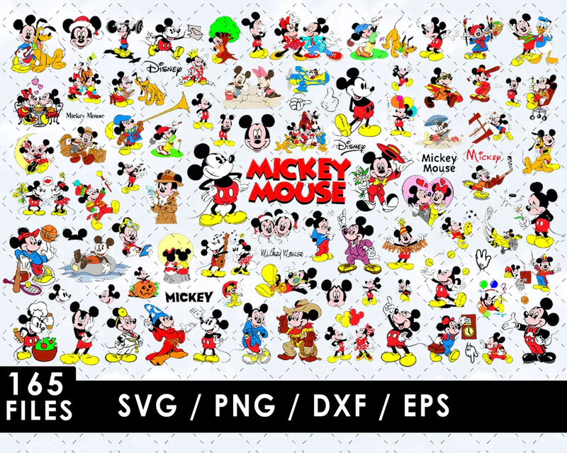 Mickey Mouse Clipart Bundle, PNG & SVG Cut Files for Cricut / Silhouette