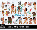 Moana PNG & SVG Bundle, 26 Files For Cricut & Silhouette