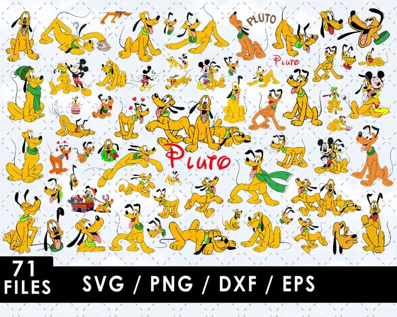 Pluto PNG & SVG Bundle, 71 Files For Cricut & Silhouette