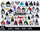 Avengers Superheroes Clipart Bundle, PNG & SVG Cut Files for Cricut & Silhouette