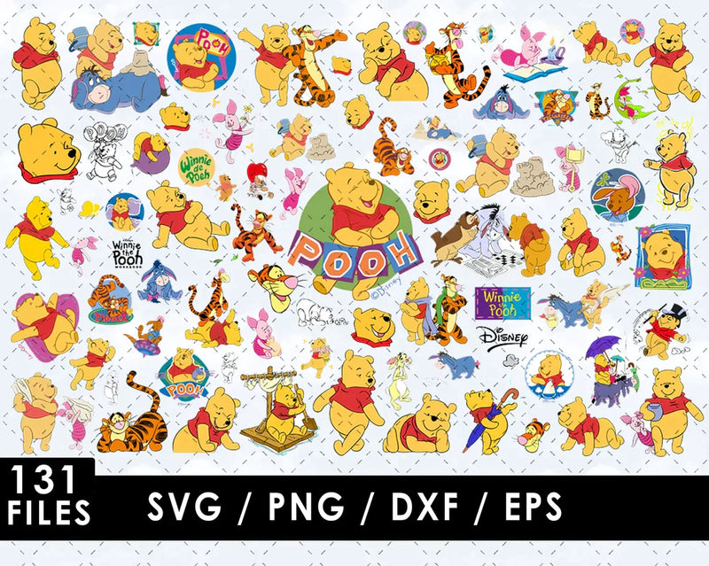 Winnie the Pooh Clipart Bundle, PNG & SVG Cut Files for Cricut & Silhouette