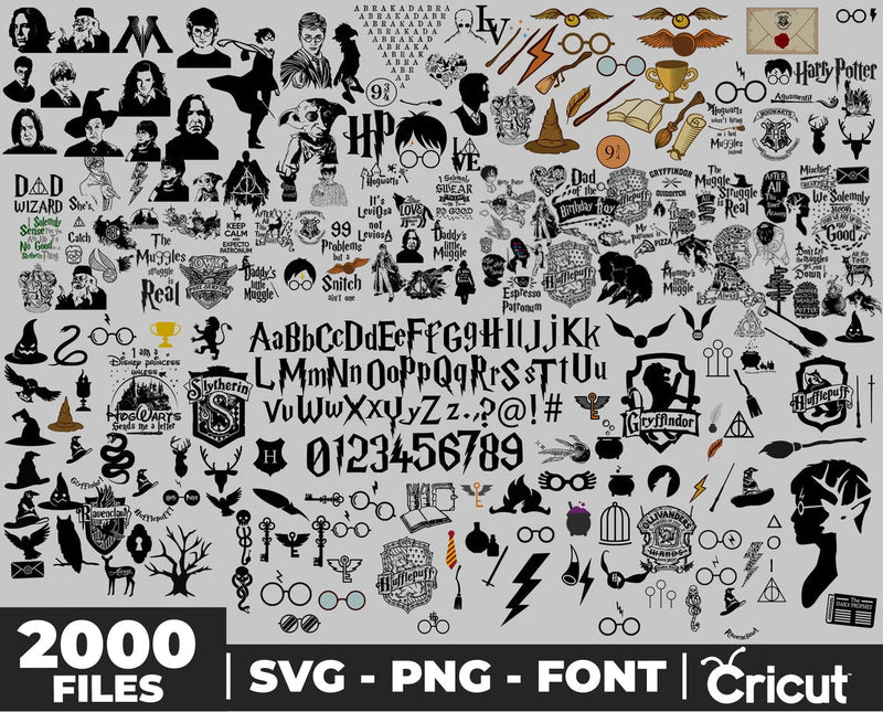 Harry Potter Clipart Bundle, PNG & SVG Cut Files for Cricut / Silhouette