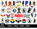 Captain Marvel PNG & SVG Bundle, 49 Files For Cricut & Silhouette