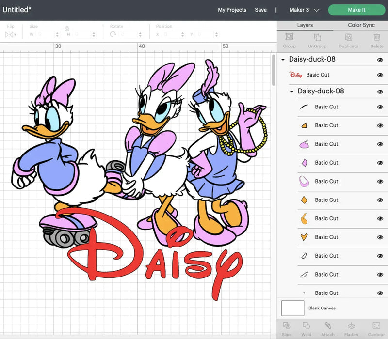 Daisy Duck Clipart Bundle, PNG & SVG Cut Files for Cricut & Silhouette