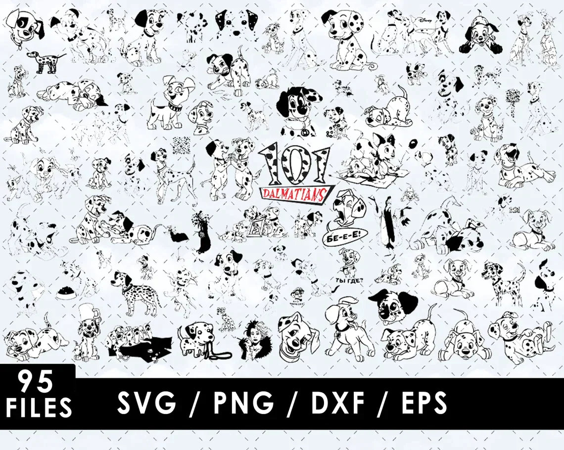 Dalmatians Outline Clipart Bundle, Dalmatians Outline SVG, Dalmatians Outline PNG
