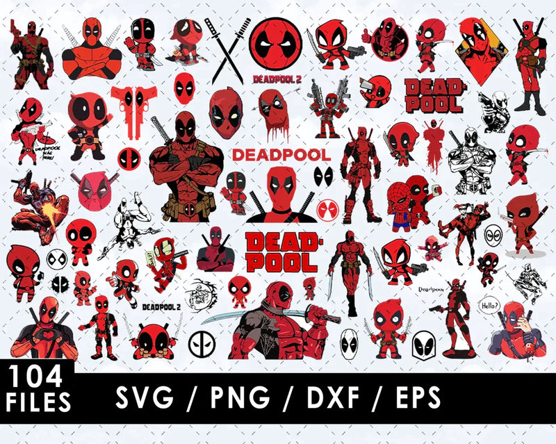 Deadpool SVG Bundle, Deadpool SVG, Deadpool PNG, Deadpool SVG Cricut, Deadpool Cliparts