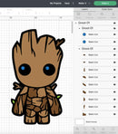 Groot Outline SVG Bundle, Groot Outline PNG, Groot SVG Cricut, Silhouette Vector Cut Files