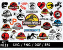 Jurassic Park SVG Bundle, Jurassic World SVG For Cricut & Silhouette, Jurassic Park Designs