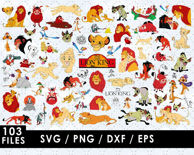 Lion King Clipart Bundle, PNG & SVG Cut Files for Cricut & Silhouette