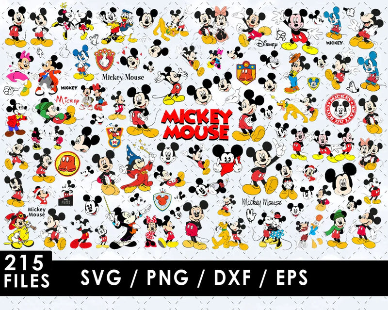 Mickey Mouse Clipart Bundle, PNG & SVG Cut Files for Cricut / Silhouette